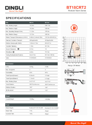 Telescoophoogwerkers op wielen Dingli BT18CRT2
