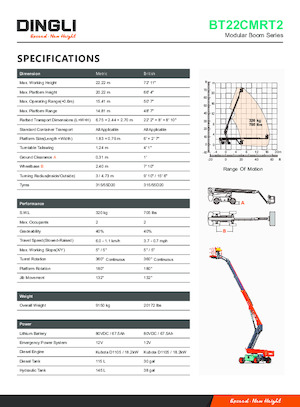 Telescoophoogwerkers op wielen Dingli BT22CMRT2