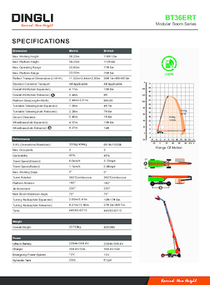 Telescoophoogwerkers op wielen Dingli BT36ERT