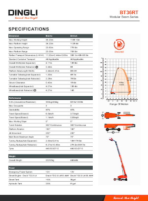Telescoophoogwerkers op wielen Dingli BT36RT