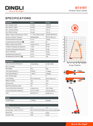 Telescoophoogwerkers op wielen Dingli BT41RT