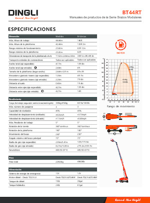 Telescoophoogwerkers op wielen Dingli BT44RT