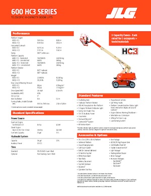 Telescoophoogwerkers op wielen JLG 600S HC3