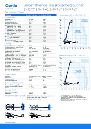 Telescoophoogwerkers op wielen Genie S-40 XC