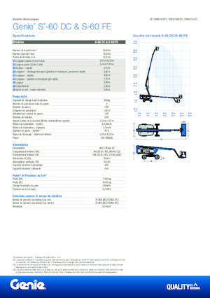 Telescoophoogwerkers op wielen Genie S-60 FE