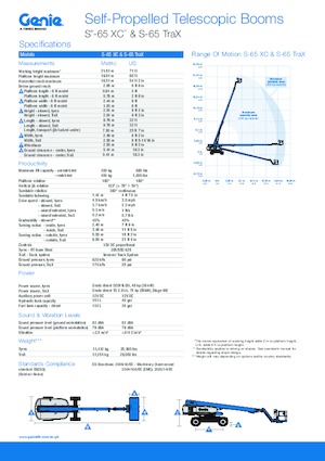 Telescoophoogwerkers op wielen Genie S-65 XC