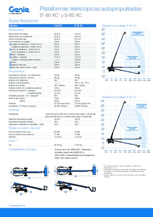 Telescoophoogwerkers op wielen Genie S-85 XC