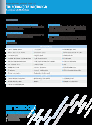 Telescoophoogwerkers op wielen Sinoboom TB18J