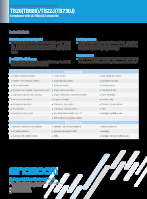 Telescoophoogwerkers op wielen Sinoboom TB22J