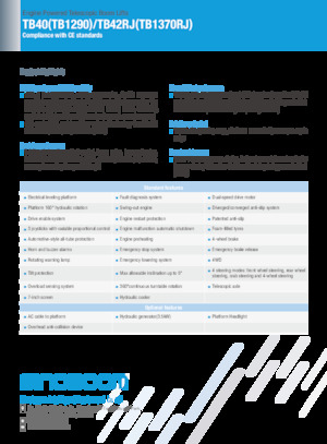 Telescoophoogwerkers op wielen Sinoboom TB42RJ 