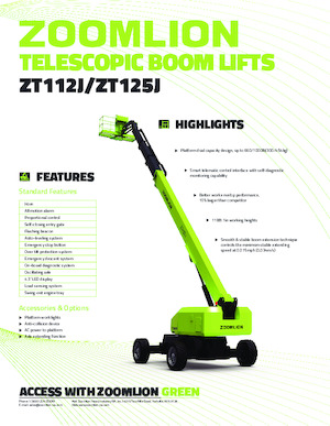 Telescoophoogwerkers op wielen Zoomlion ZT112J