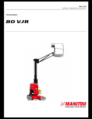 Enkele mast verticale hoogwerkers Manitou 80 VJR