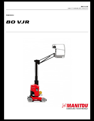 Enkele mast verticale hoogwerkers Manitou 80 VJR