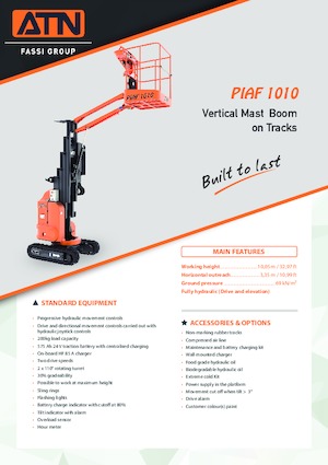 Enkele mast verticale hoogwerkers ATN PIAF 1010