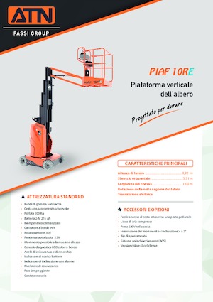 Enkele mast verticale hoogwerkers ATN PIAF 10RE