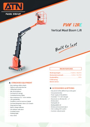 Enkele mast verticale hoogwerkers ATN PIAF 12RE