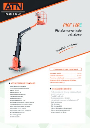 Enkele mast verticale hoogwerkers ATN PIAF 12RE