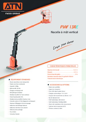 Enkele mast verticale hoogwerkers ATN PIAF 13RE