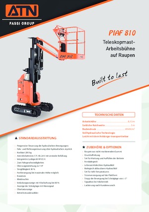 Enkele mast verticale hoogwerkers ATN Piaf 810