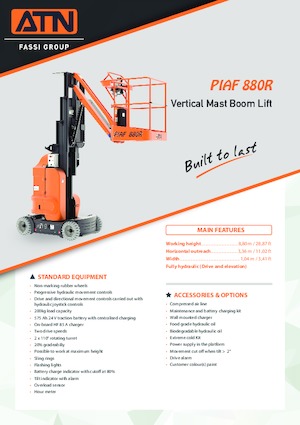 Enkele mast verticale hoogwerkers ATN PIAF 880R