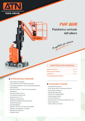 Enkele mast verticale hoogwerkers ATN PIAF 880R