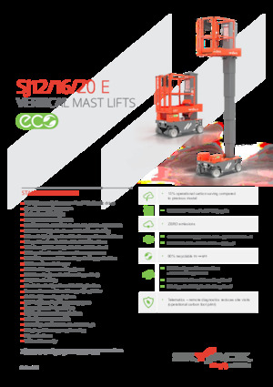 Enkele mast verticale hoogwerkers Skyjack SJ 12 E