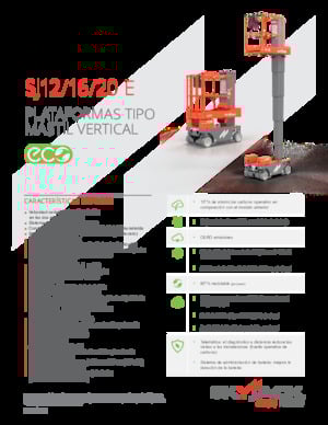 Enkele mast verticale hoogwerkers Skyjack SJ 12 E