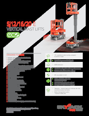 Enkele mast verticale hoogwerkers Skyjack SJ 20 E