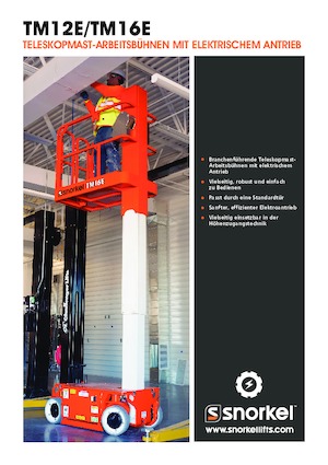 Enkele mast verticale hoogwerkers Snorkel TM16E
