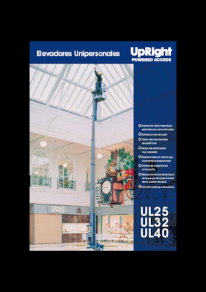 Enkele mast verticale hoogwerkers UpRight UL 32 DC