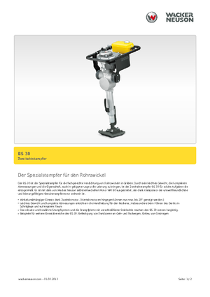 Benzine en Diesel Trilstampers Wacker BS 30