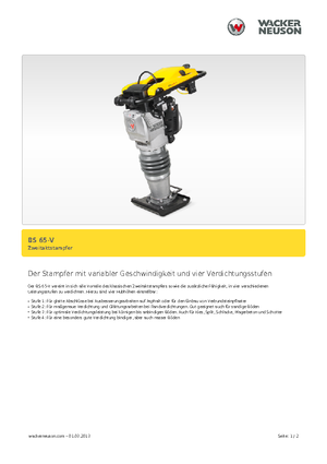 Benzine en Diesel Trilstampers Wacker BS 65 V 11