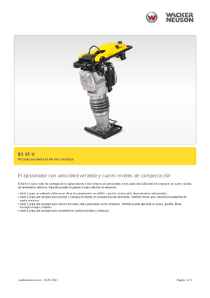Benzine en Diesel Trilstampers Wacker BS 65 V 11