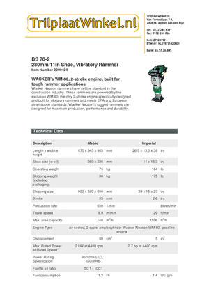 Benzine en Diesel Trilstampers Wacker Neuson BS70-2 11