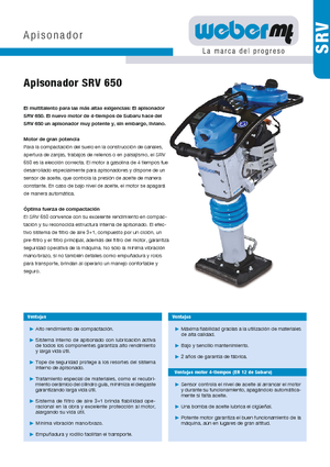 Benzine en Diesel Trilstampers weber mt SRV 650