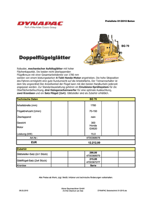 2 zits Dynapac BG 70