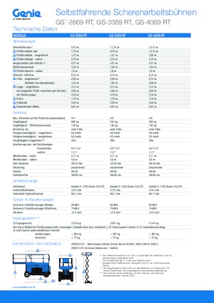 Verrijdbare schaarliften Genie GS-3369 RT