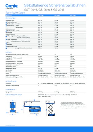 Verrijdbare schaarliften Genie GS-3246
