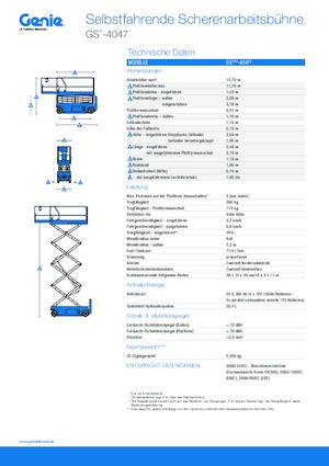 Verrijdbare schaarliften Genie GS-4047
