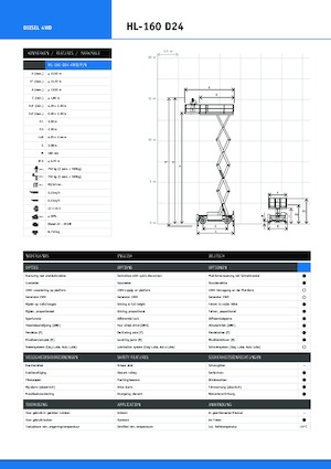 Verrijdbare schaarliften Holland-Lift HL 160 D 24 4WD/P/N