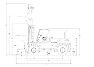 Mitsubishi FD 90 Dimensions and Size