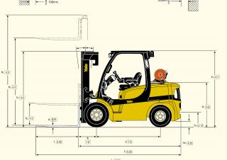 Yale GDP 45 VX 6 Dimensions and Size