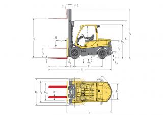 Hyster H4.5FT 6 Dimensions and Size