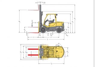 Hyster H5.0FT Dimensions and Size