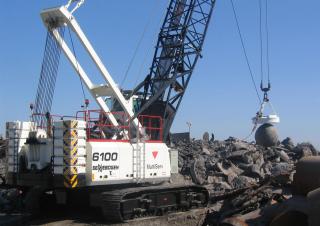 Rupskranen - Traliearm Sennebogen 6100E
