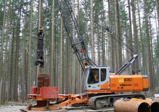 Rupskranen - Traliearm Sennebogen 630E