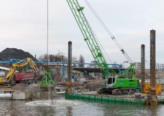 Rupskranen - Traliearm Sennebogen 655E