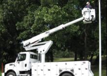Op aanhangwagen gemonteerde knikarmhoogwerkers Altec TA40