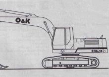 Rupsgraafmachines O&K RH 6-20