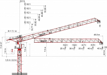 Torenkranen - Beweegbare arm - Boven draaiend Wolffkran 133.6 B 